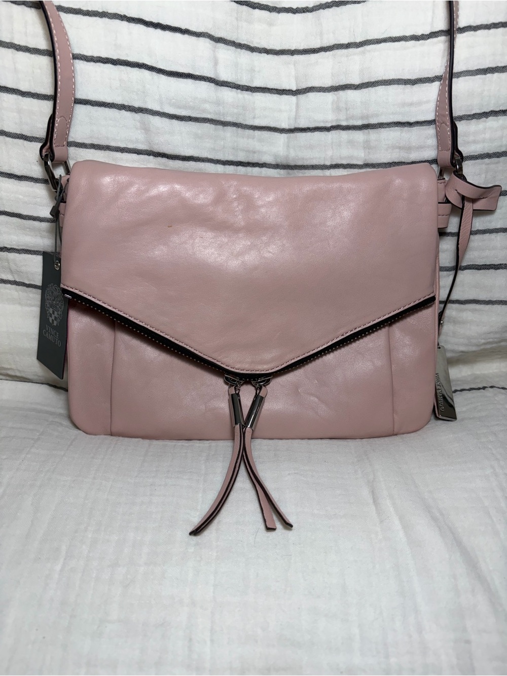 Vince Camuto Alder Leather Crossbody Bag Cameo Rose